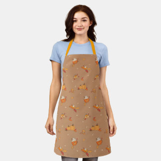 It's Pumpkin Season Food Art Doodle Apron