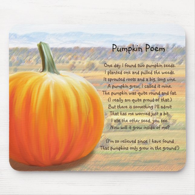 It's Pumpkin Time - Pumpkin Poem Mouse Mat (Front)