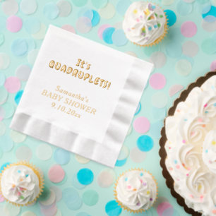 It's Quadruplets Baby Shower Foil Napkins