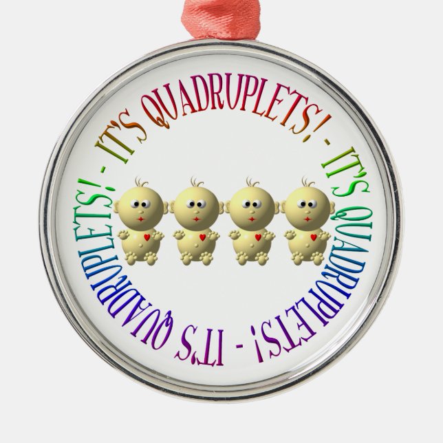 It's quadruplets! metal tree decoration (Front)