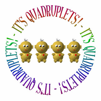 It's quadruplets! standing photo sculpture