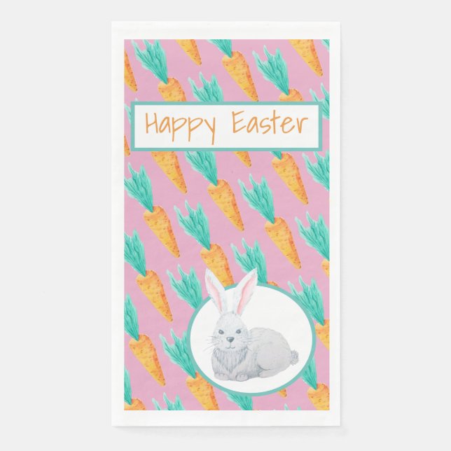 It's Raining Carrots - Happy Easter Napkin (Front)