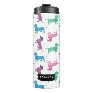 It's Raining Dachshunds Pastel Coloured Thermal Tumbler