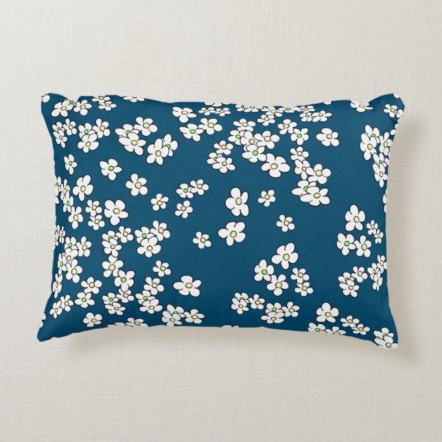 It's raining daisies decorative pattern cushion (Back)