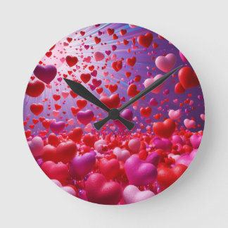It's raining hearts Wall Clock