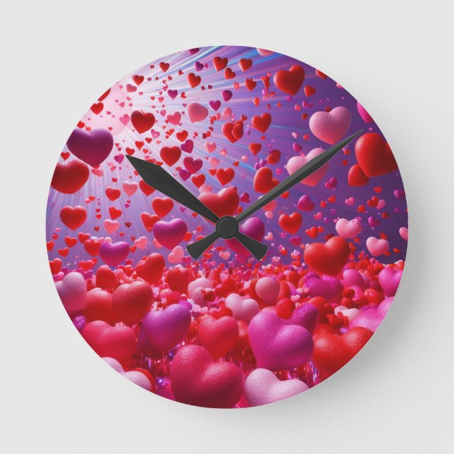 It's raining hearts Wall Clock (Front)
