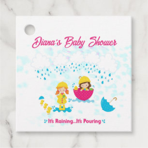 It's Raining It's Pouring Rainy Day Baby Shower Favour Tags