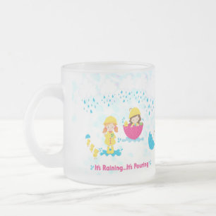 It's Raining It's Pouring Rainy Day Frosted Glass Coffee Mug