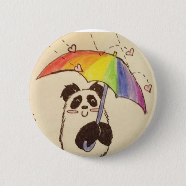 it's raining love anime panda shirt button (Front)