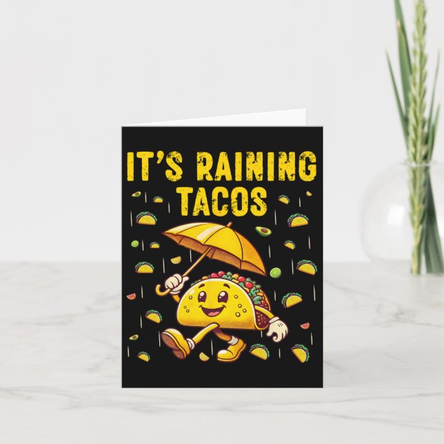 It's Raining Tacos Funny Taco Lovers Kids Girls Bo Card (Front)