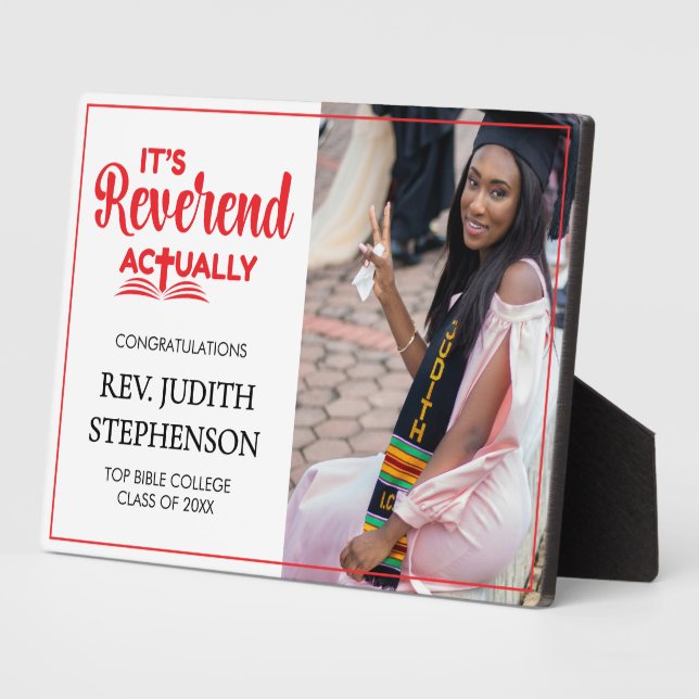 IT'S REVEREND ACTUALLY Ordination Graduation Plaque (Side)