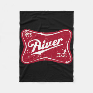 It's River Time Funny Fishing Fleece Blanket