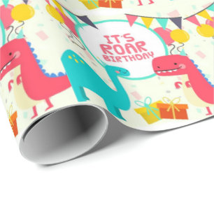It's Roar Birthday Dinosaurs Wrapping Paper