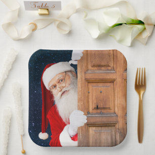 Its Santa Merry Christmas Name Paper Plate