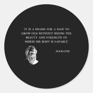 It's Shame For A Man To Grow Old Socrates Quote Gy Classic Round Sticker