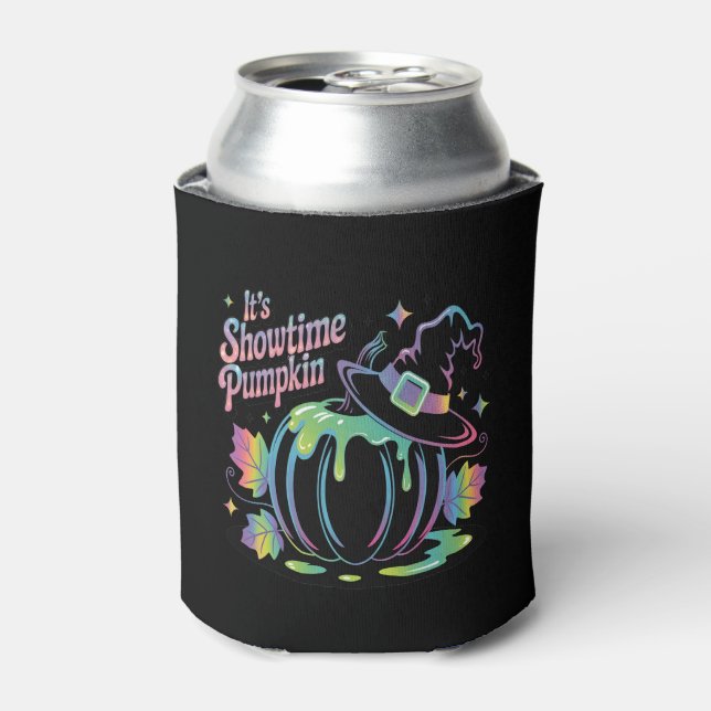 It's Showtime Pumpkin Hat Pumpkin Can Cooler (Can Front)