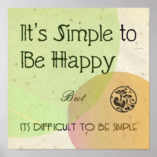 It's Simple to Be Happy Poster (Front)