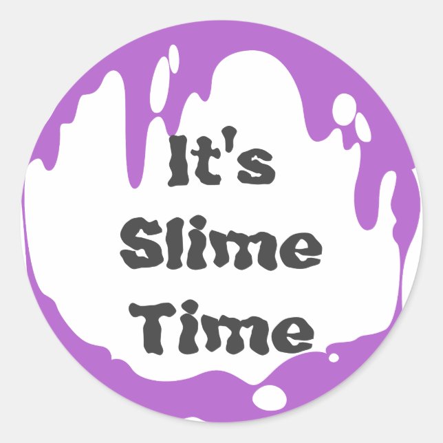 It's Slime Time Birthday Party Favour Sticker (Front)