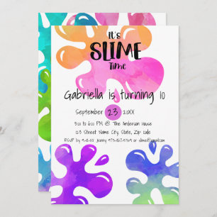 It's Slime Time Birthday Party Invitation