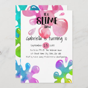 It's Slime Time Birthday Party Invitation