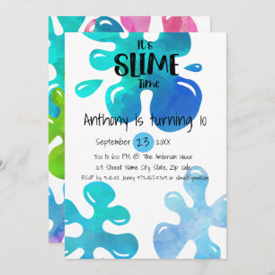 It's Slime Time Birthday Party Invitation