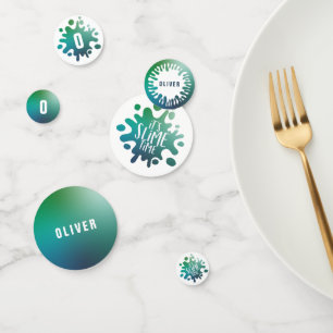 It's slime time rainbow birthday party confetti