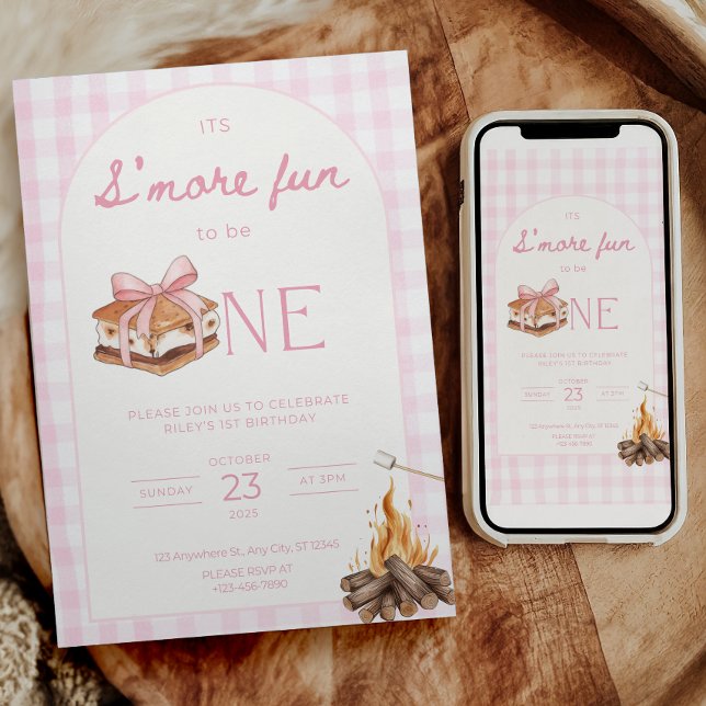 It's S'more Fun to be One Birthday Invitation Camp (Creator Uploaded)