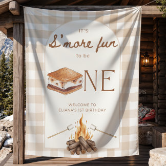 It's S'more Fun to Be One Birthday Tapestry Banner