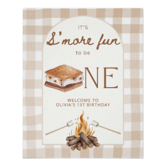 It's S'more Fun to Be One Birthday Welcome Sign