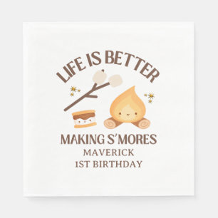 It's S'more Fun to Be One First Birthday  Napkin