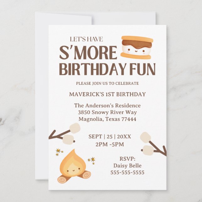 It's S'more Fun to Be One Kids 1st Birthday  Invitation (Front)