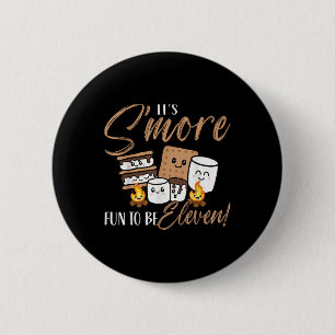 Its Smore Fun To Be Two 11 Birthday Campfire Marsh 6 Cm Round Badge