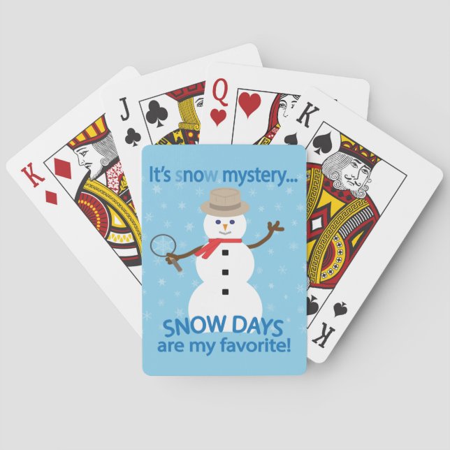 It's sNOw Mystery Detective Snowman Blue Playing Cards (Back)