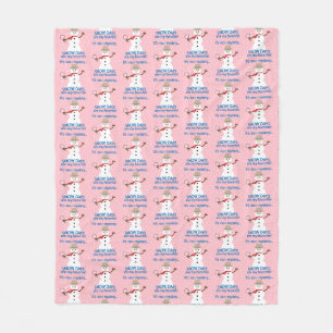 It's sNOw Mystery Detective Snowman Pink Fleece Blanket