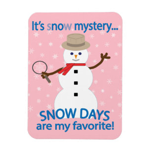 It's sNOw Mystery Detective Snowman Pink Magnet