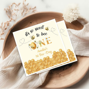 It's So Sweet To Bee 1st Birthday Napkin