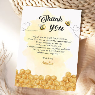 It's So Sweet To Bee Yellow Birthday Thank You Card