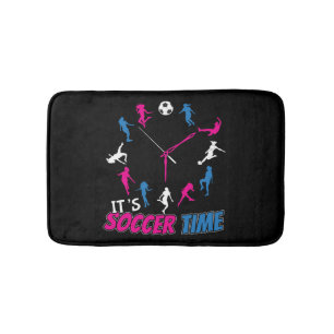It's Soccer Time Girls Soccer Quote Bath Mat