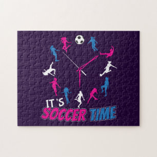 It's Soccer Time Girls Soccer Quote Jigsaw Puzzle