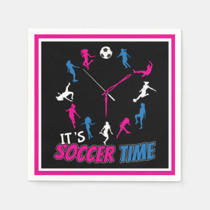 It's Soccer Time Girls Soccer Quote Napkin