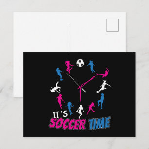 It's Soccer Time Girls Soccer Quote Postcard