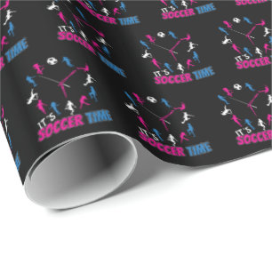 It's Soccer Time Girls Soccer Quote Wrapping Paper