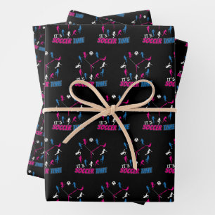 It's Soccer Time Girls Soccer Quote Wrapping Paper Sheet