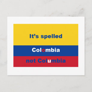 It's spelled Colombia not Columbia Postcard