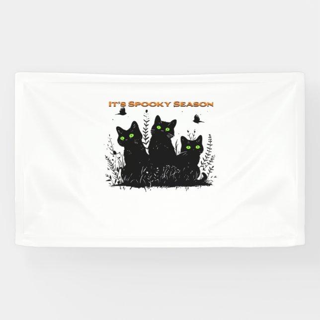 It's spooky season black cats Classic T-Shirt Banner (Horizontal)