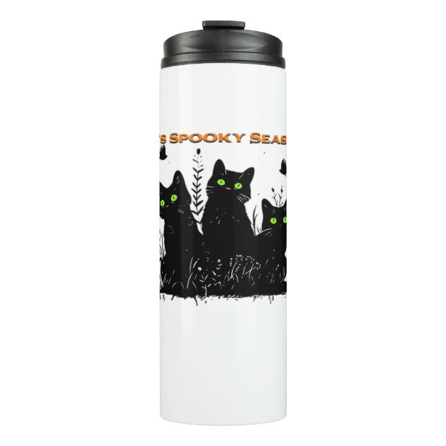 It's spooky season black cats Classic T-Shirt Thermal Tumbler (Front)