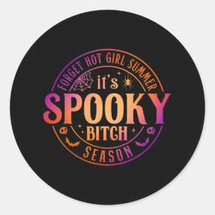 It's Spooky Season Fun Witch Halloween Tee Classic Round Sticker