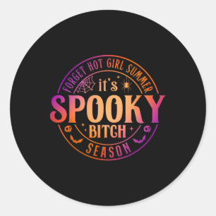 It's Spooky Season Fun Witch Halloween Tee Classic Round Sticker