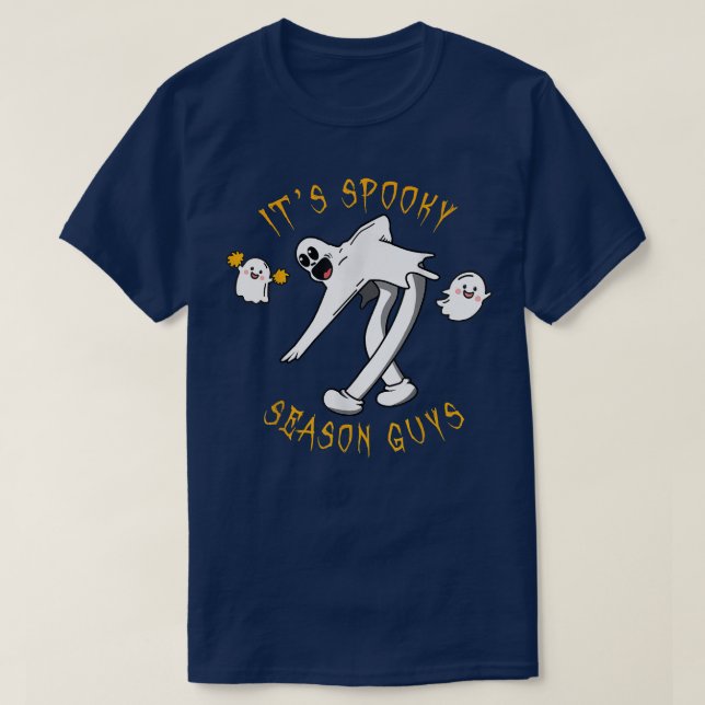 It's Spooky Season Guys, Cute Ghost Halloween Grap T-Shirt (Design Front)