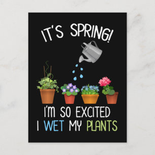 It's Spring! I'm So Excited I Wet My Plants Postcard